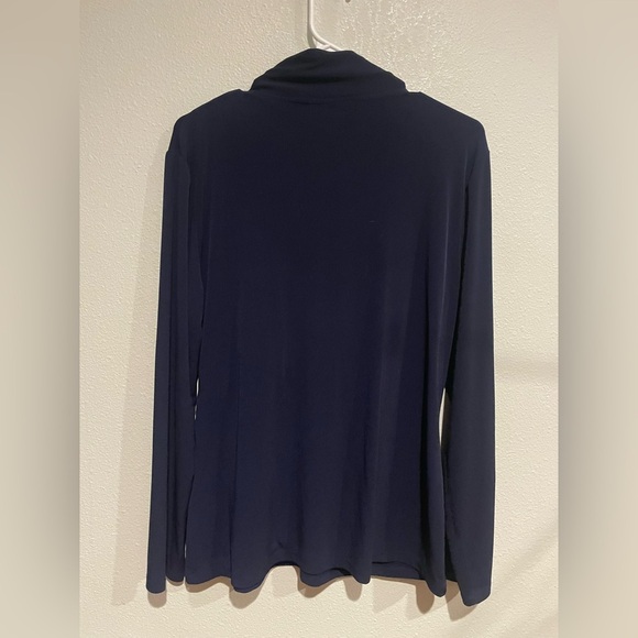 DKNY Deep Blue Draped Women's Blouse - Picture 4 of 4